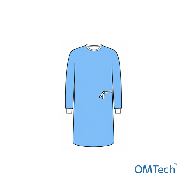 Халат медичний OMTech™ (для відвідувача) ,довжиною 115 см (розмір 46-48 (M) (СММС - 35 г/м2), стерильний